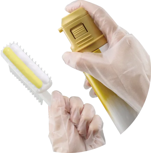 【専用コームブラシ】と【手袋】