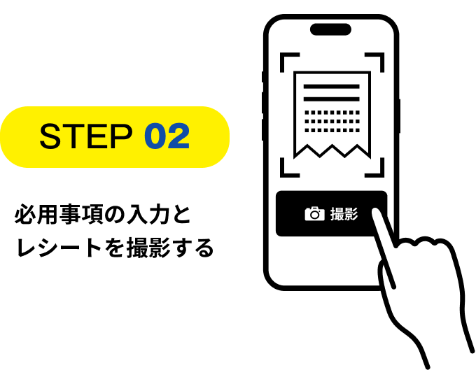STEP02必用事項の入力とレシートを撮影する